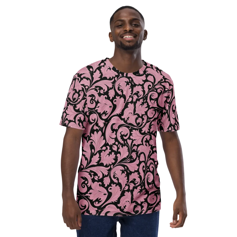 Pink Baroque on Men's Crew Neck T-Shirt — Front