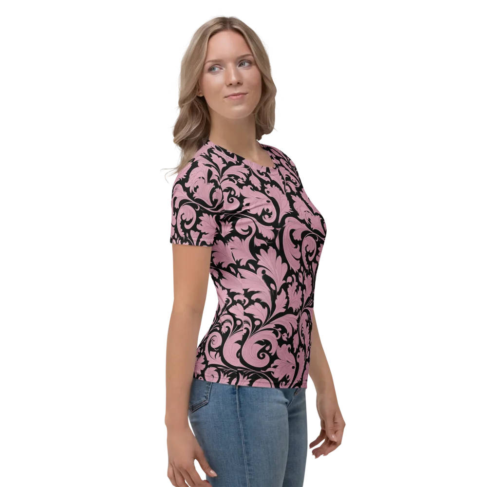 Pink Baroque on Women's Crew Neck T-Shirt — Right