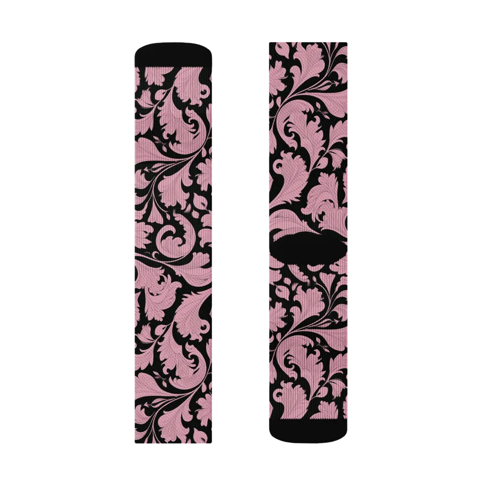 Pink Baroque on Socks — Left Sock
