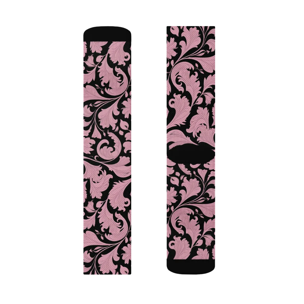 Pink Baroque on Socks — Right Sock