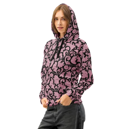 Pink Baroque on a Cotton Hoodie