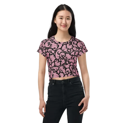 Pink Baroque on a Crop Tee