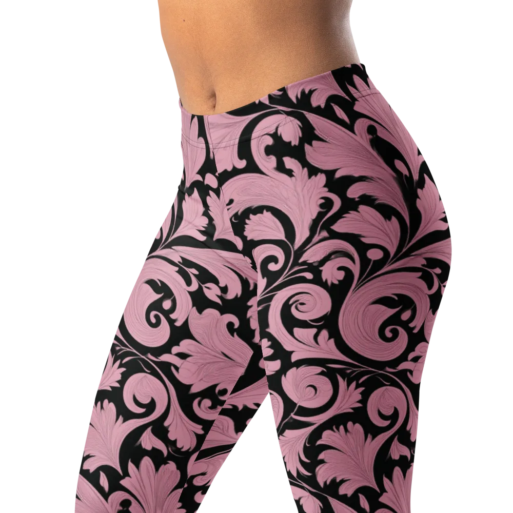 Pink Baroque on Leggings — Left Front