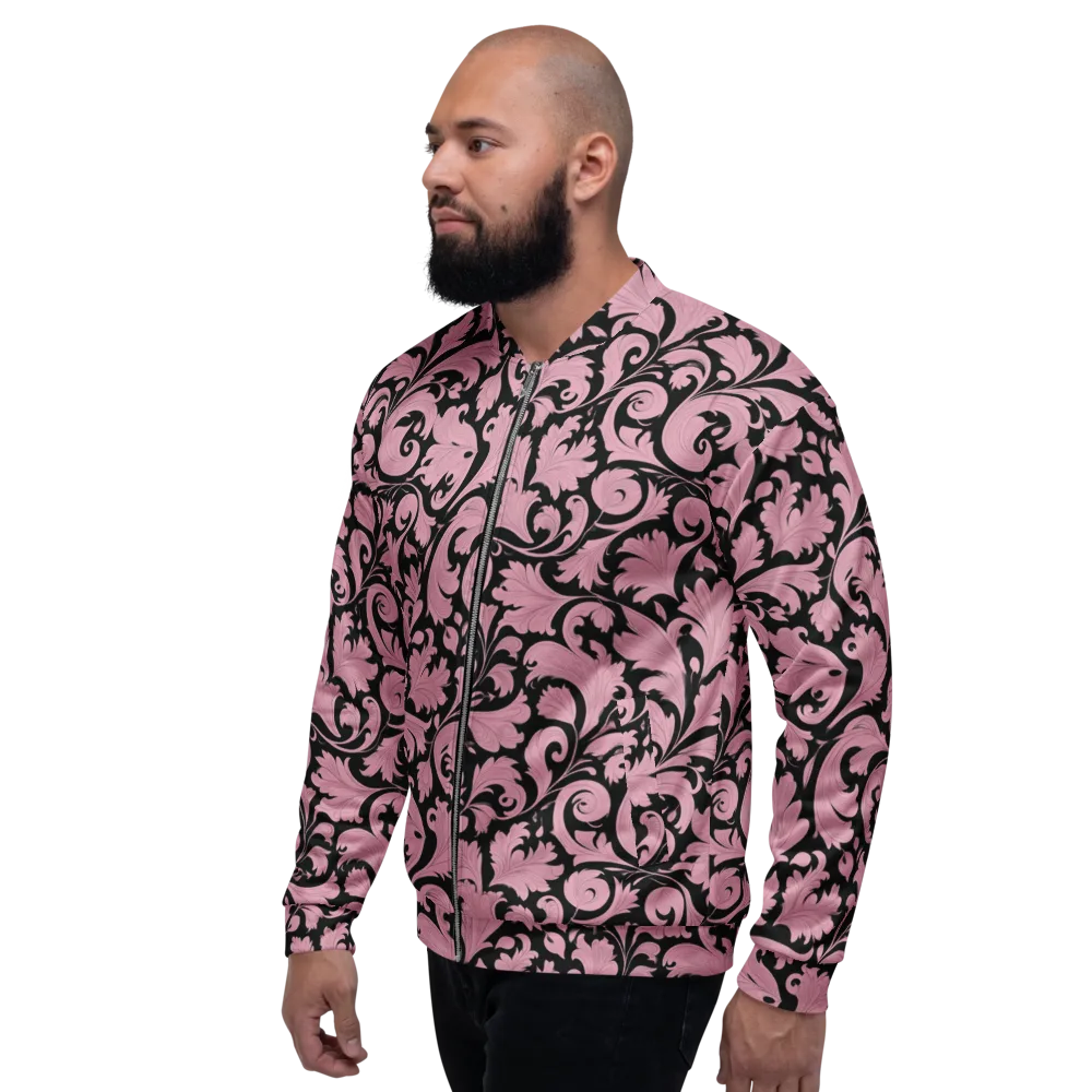 Pink Baroque on Bomber Jacket — Left