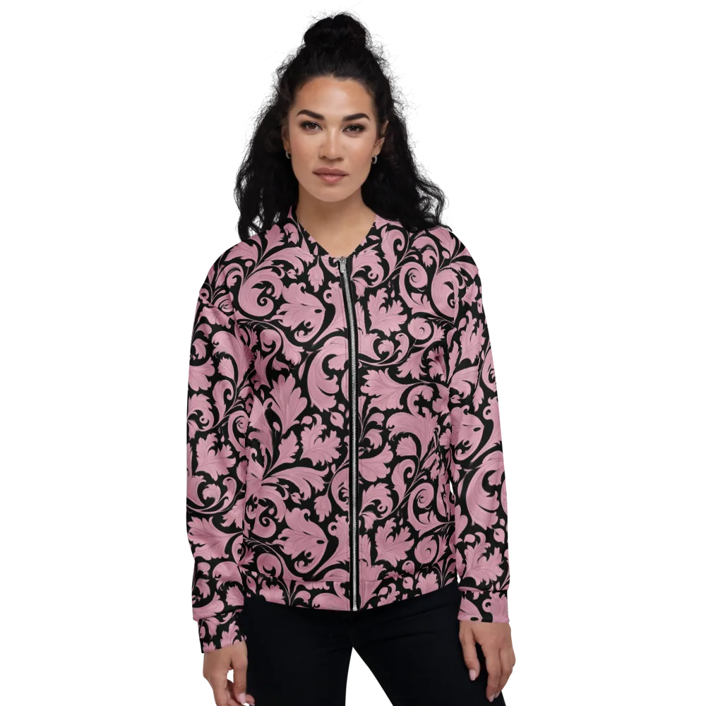 Pink Baroque on Bomber Jacket — Front