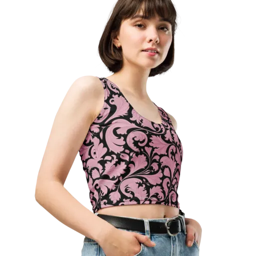 Pink Baroque on a Crop Top