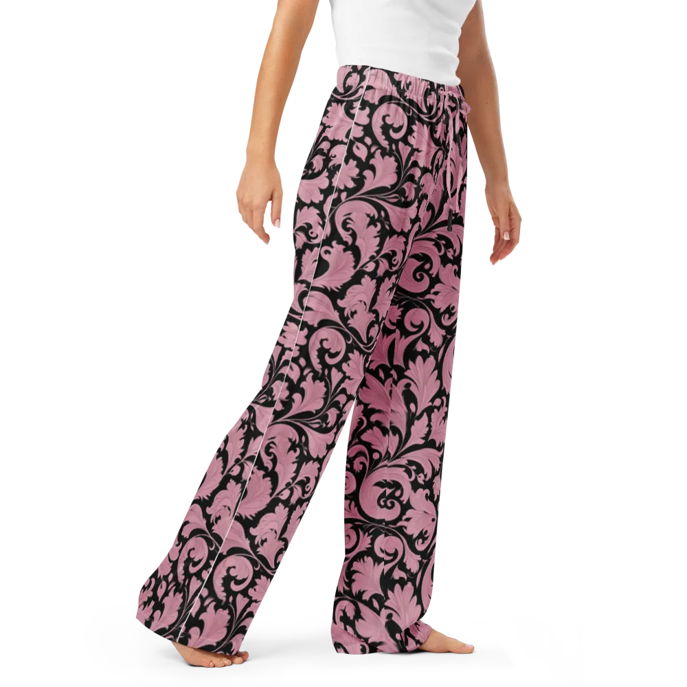 Pink Baroque on Women's Pajama Pants — Right Front