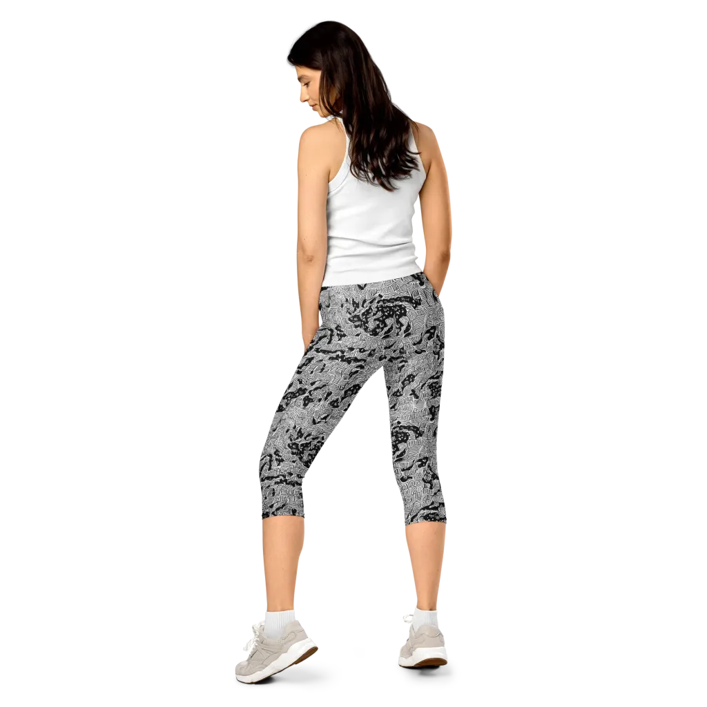 Nocturnal Whispers on Capri Leggings — Back