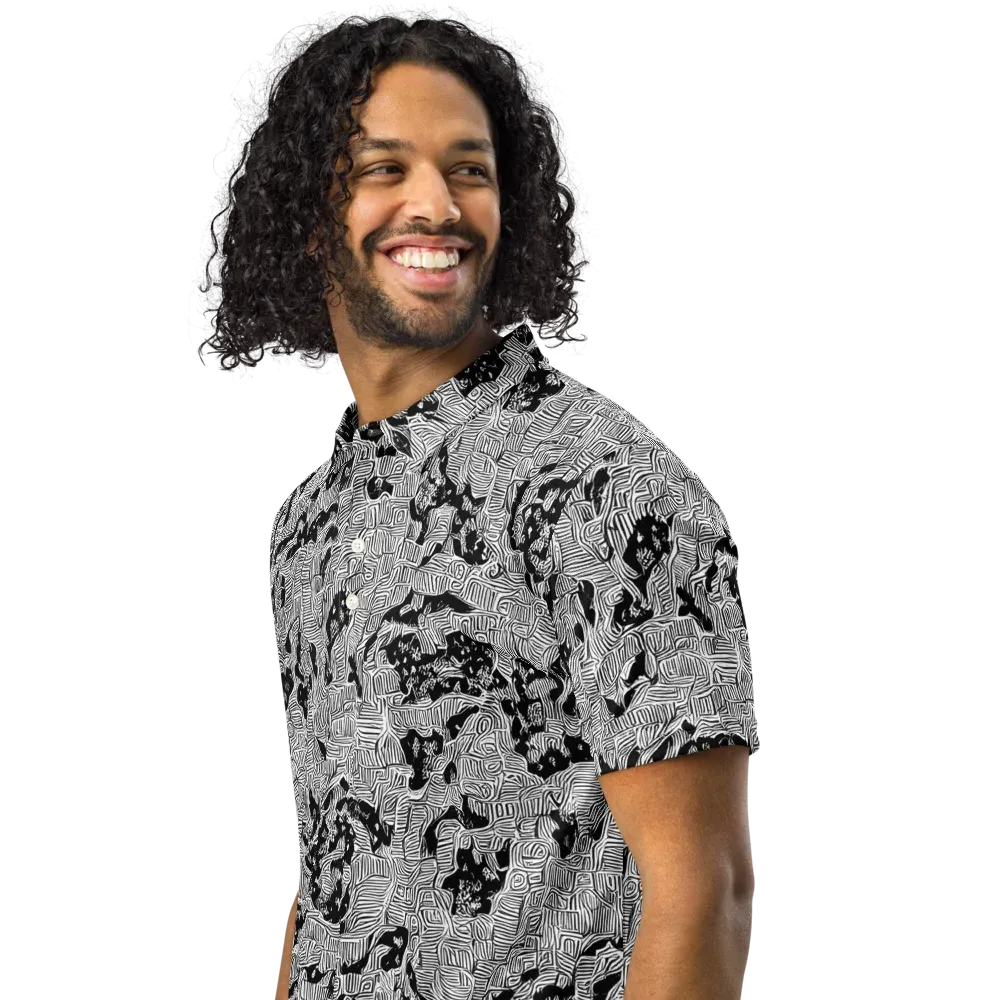 Nocturnal Whispers on Men's Slim Fit Polo Shirt — Left Front