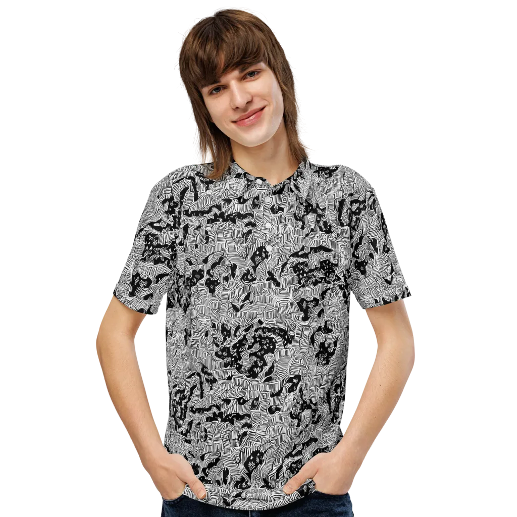 Nocturnal Whispers on Men's Slim Fit Polo Shirt — Front