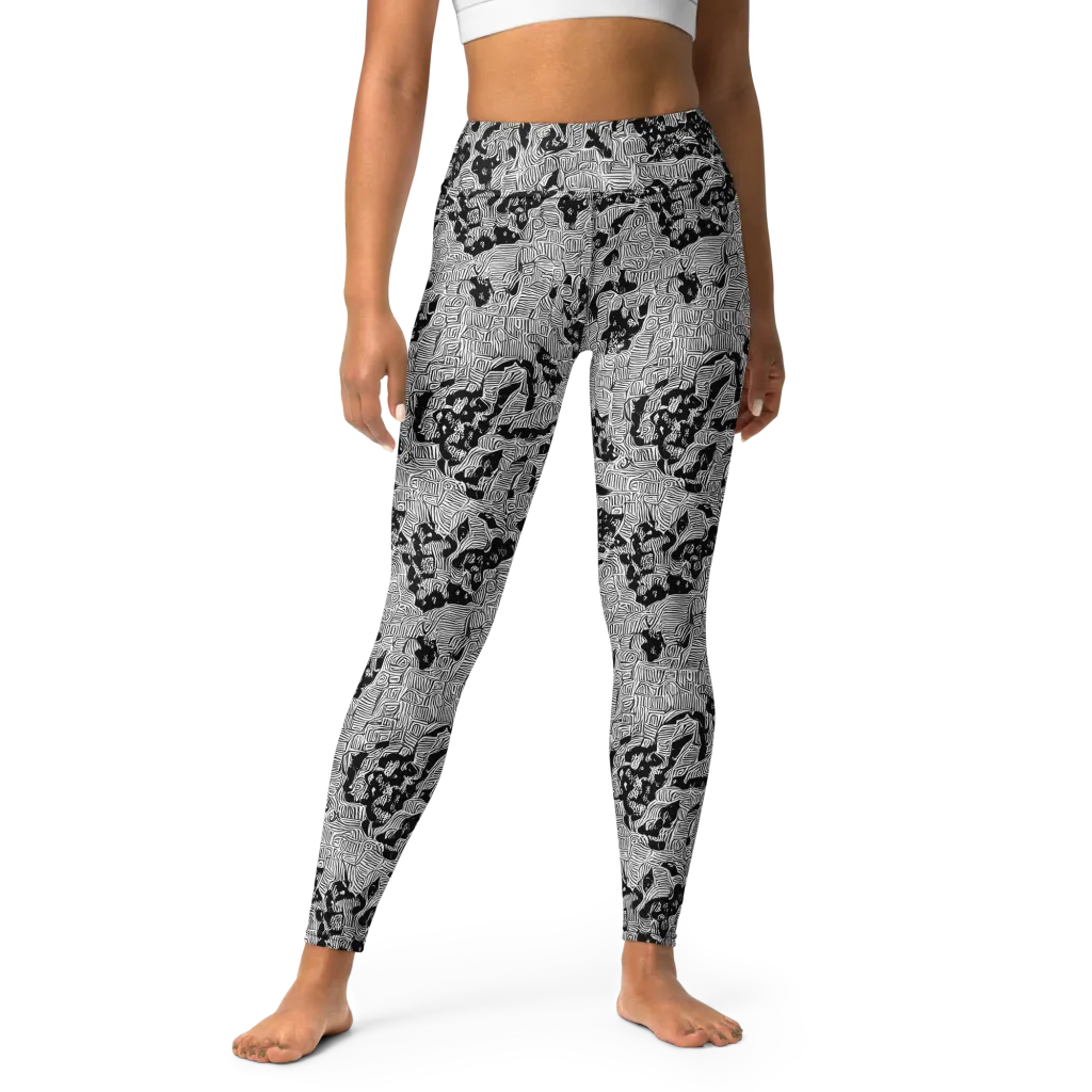 Nocturnal Whispers on Yoga Leggings — Front