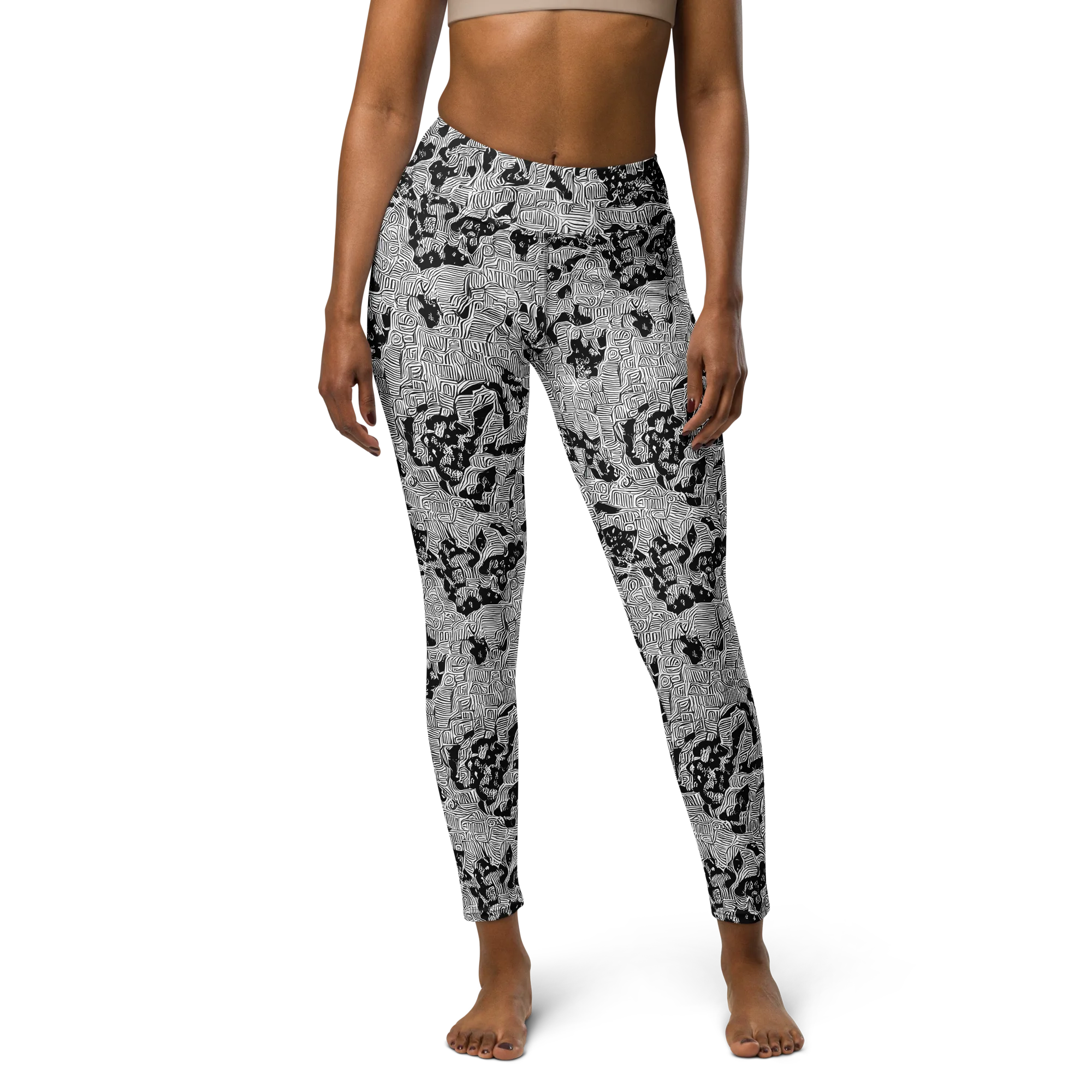 Nocturnal Whispers on Yoga Leggings — Front