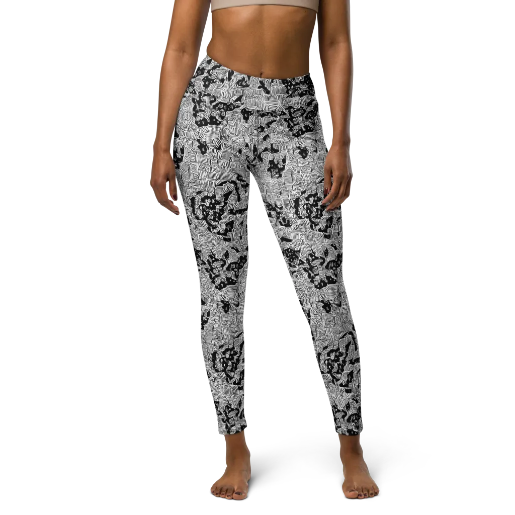 Nocturnal Whispers on Yoga Leggings — Front