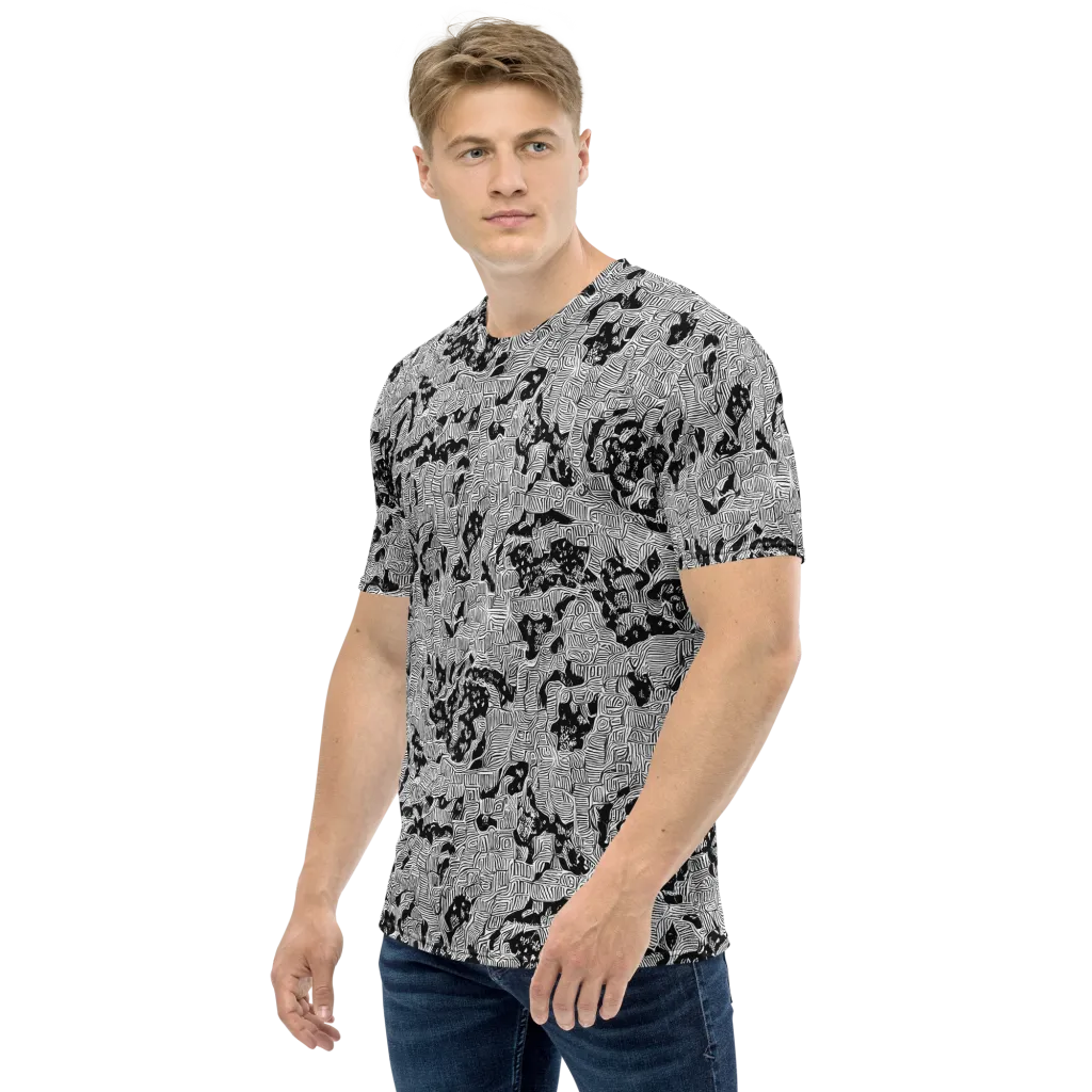 Nocturnal Whispers on Men's Crew Neck T-Shirt — Left