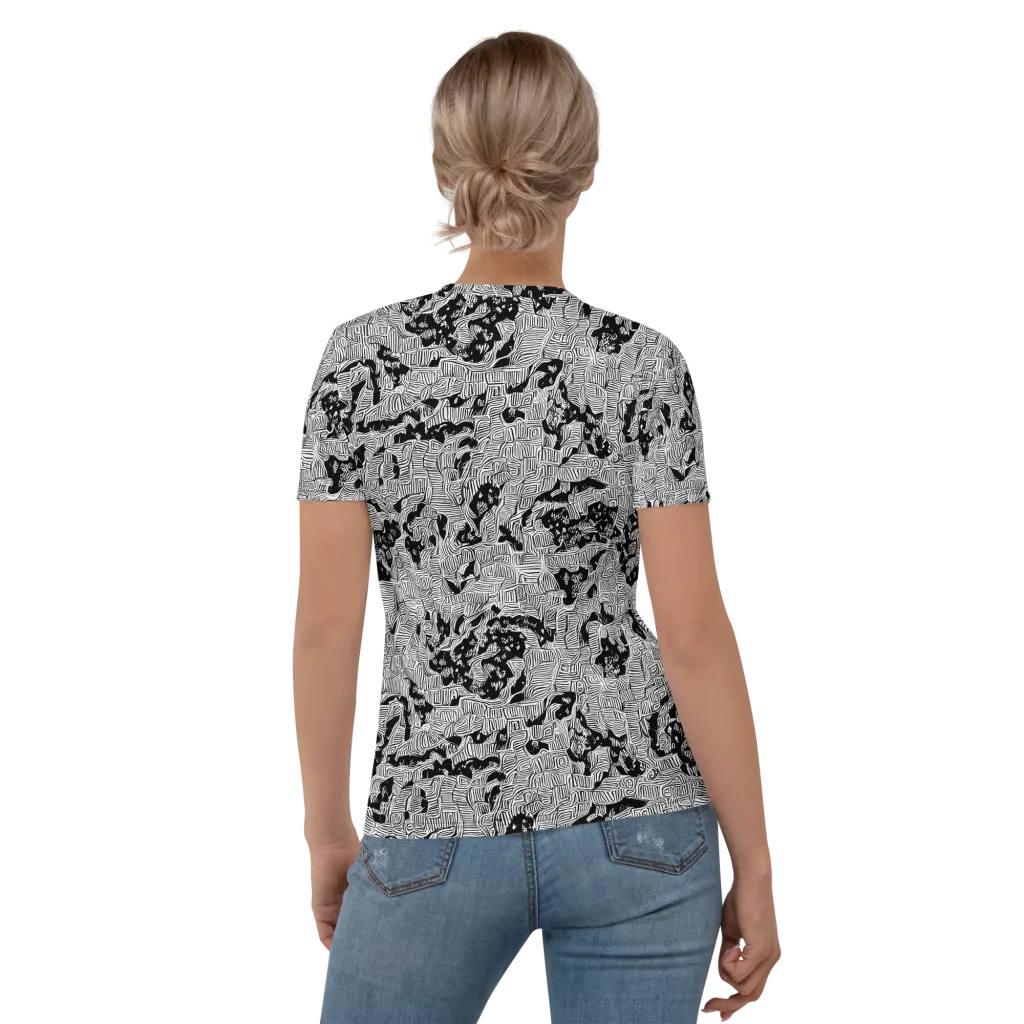 Nocturnal Whispers on Women's Crew Neck T-Shirt — Back
