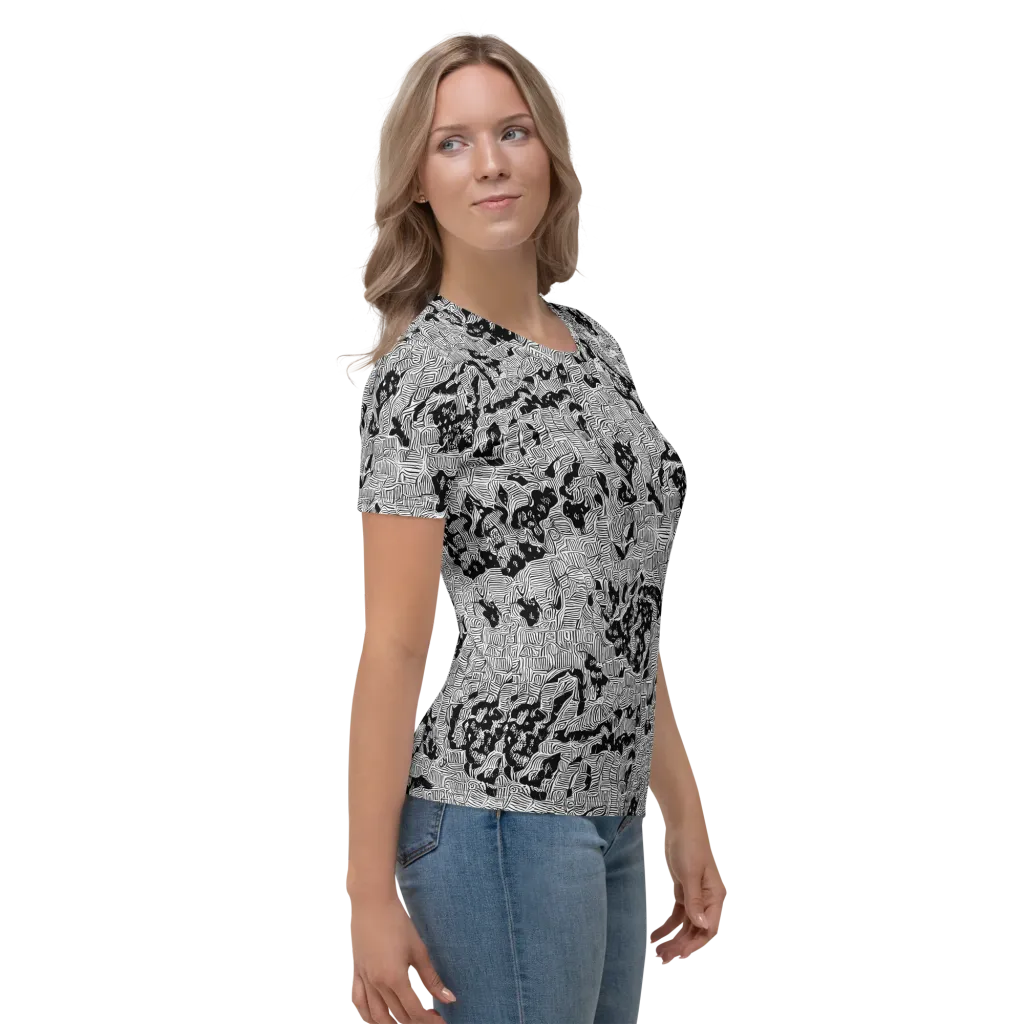 Nocturnal Whispers on Women's Crew Neck T-Shirt — Right