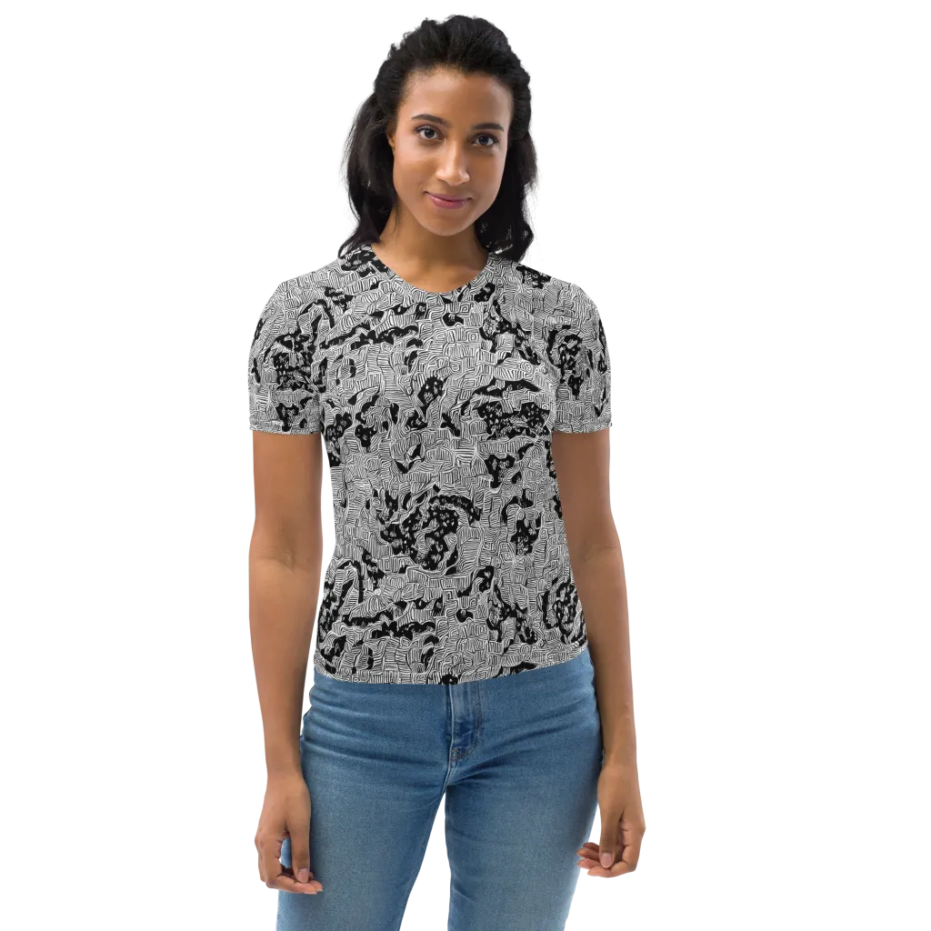 Nocturnal Whispers on Women's Crew Neck T-Shirt — Front