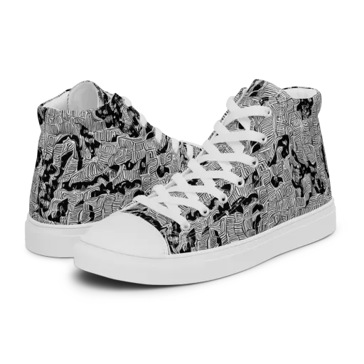 Nocturnal Whispers on a Women's High Top Canvas Shoes