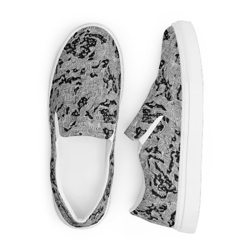 Nocturnal Whispers on a Men's Slip-On Canvas Shoes