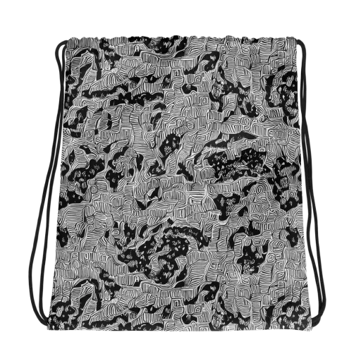 Nocturnal Whispers on a Drawstring Bag