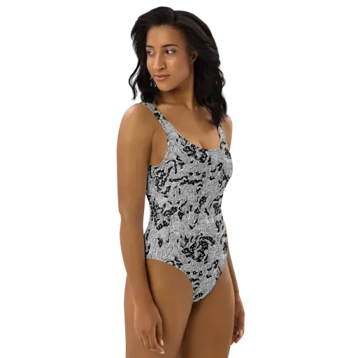 Nocturnal Whispers on a One-Piece Swimsuit