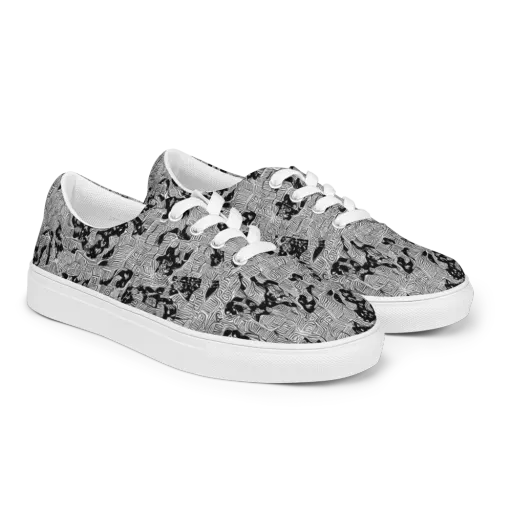 Nocturnal Whispers on a Men's Lace-Up Canvas Shoes