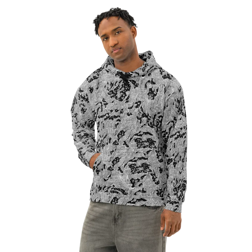 Nocturnal Whispers on Cotton Hoodie — Left Front