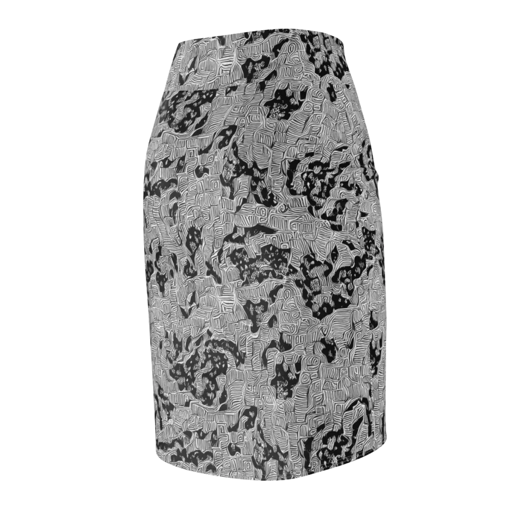 Nocturnal Whispers on Pencil Skirt — Back Side