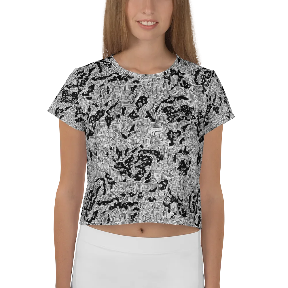 Nocturnal Whispers on Crop Tee — Front
