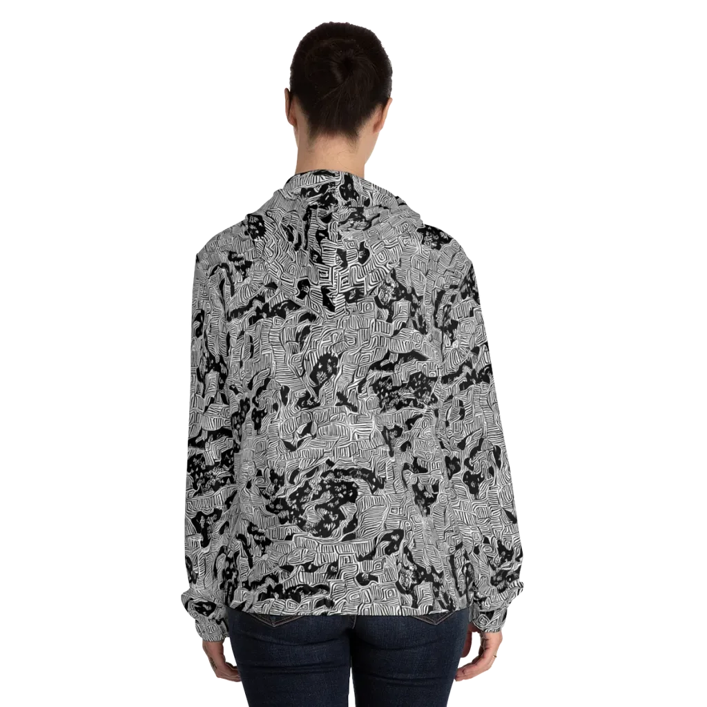 Nocturnal Whispers on Women's Full-Zip Hoodie — Back On Person