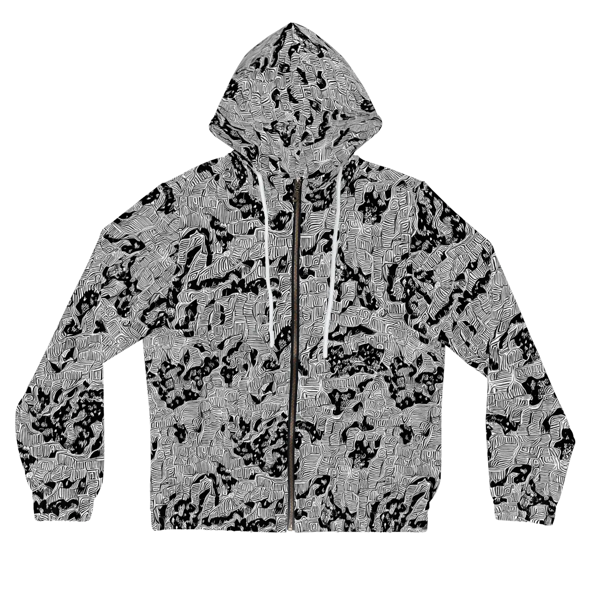 Nocturnal Whispers on Women's Full-Zip Hoodie — Front