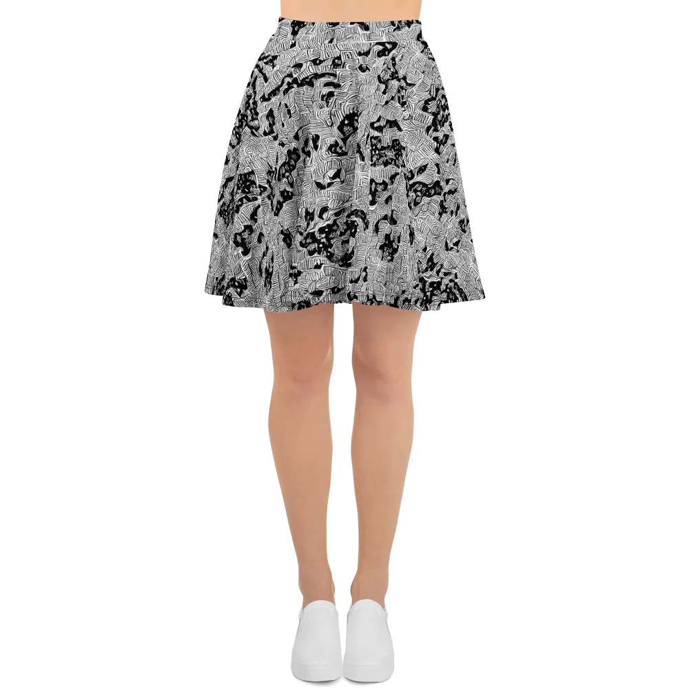 Nocturnal Whispers on Skater Skirt — Front