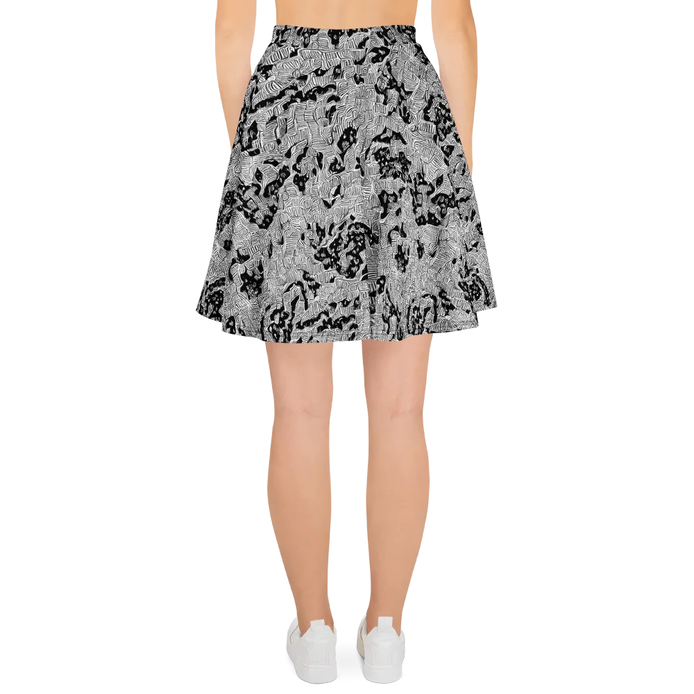 Nocturnal Whispers on Skater Skirt — Back