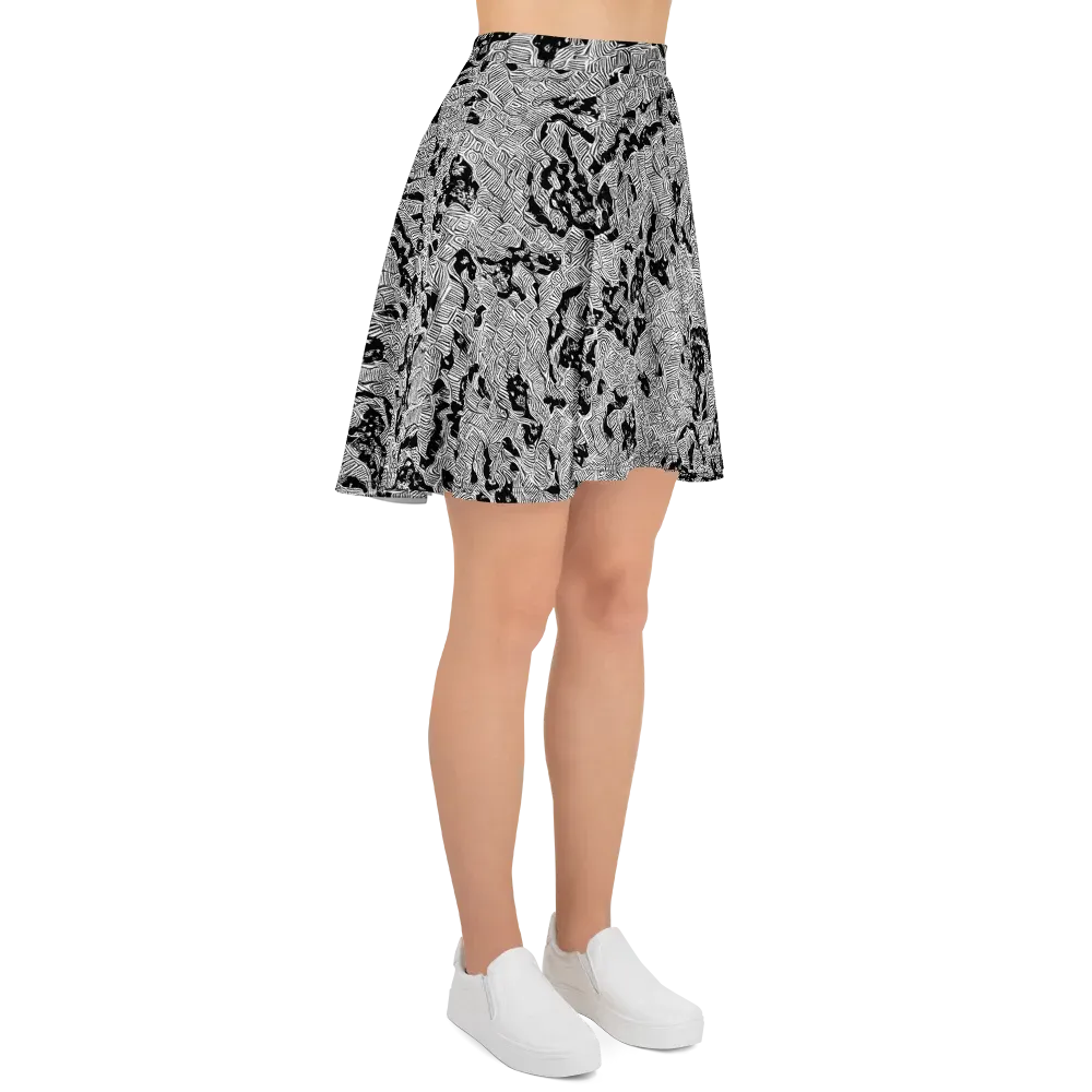 Nocturnal Whispers on Skater Skirt — Right