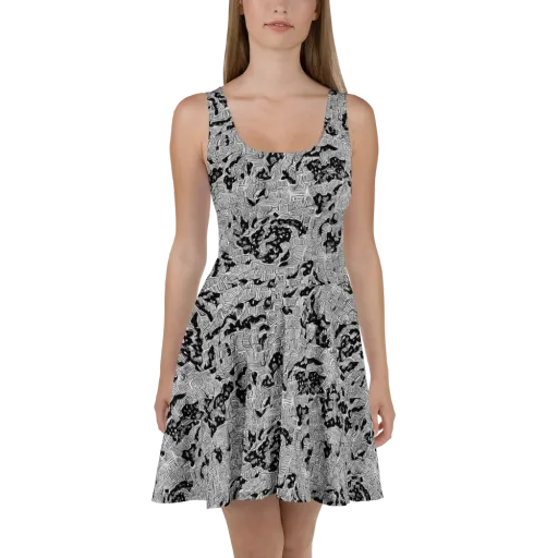 Nocturnal Whispers on a Skater Dress