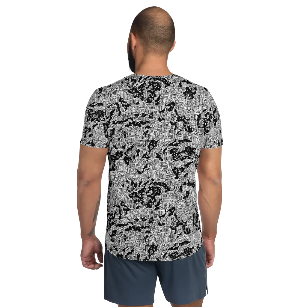 Nocturnal Whispers on Men's Athletic T-Shirt — Back