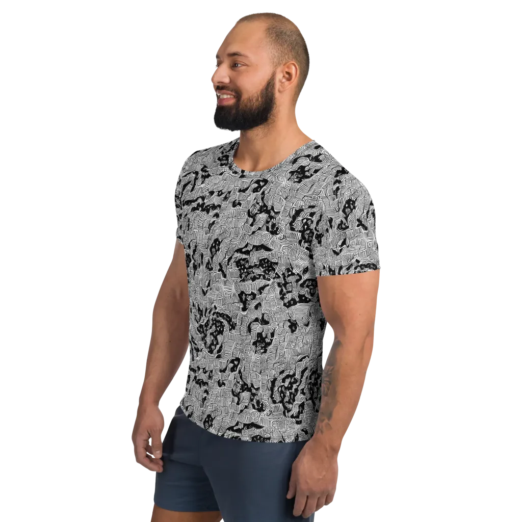 Nocturnal Whispers on Men's Athletic T-Shirt — Left