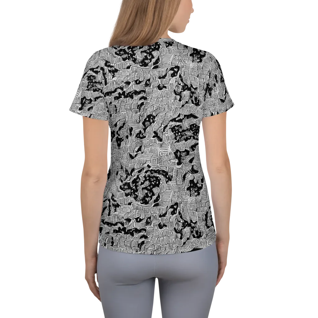 Nocturnal Whispers on Women's Athletic T-Shirt — Back