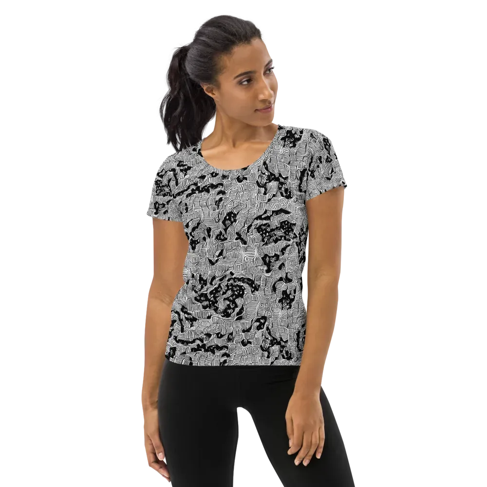 Nocturnal Whispers on Women's Athletic T-Shirt — Front