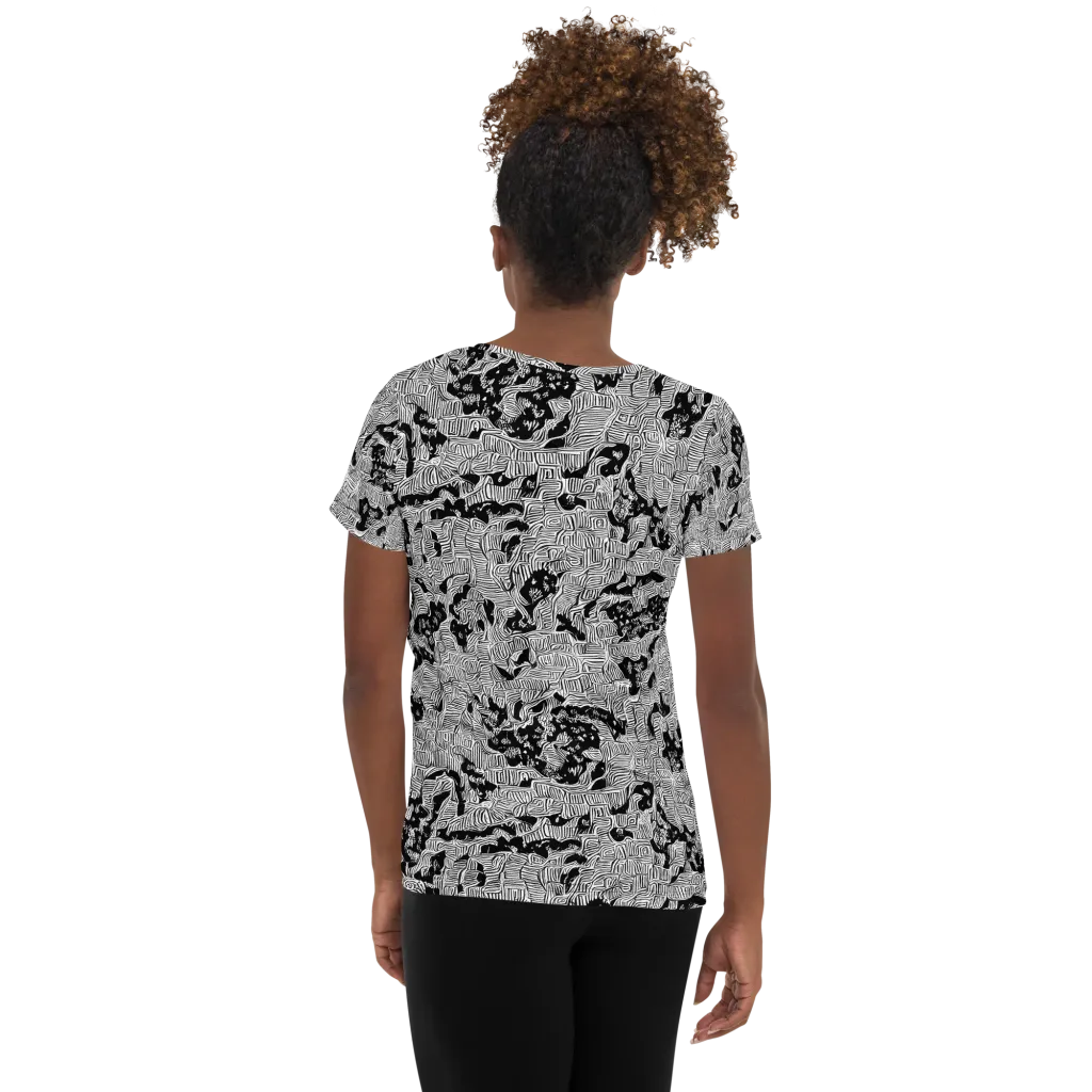 Nocturnal Whispers on Women's Athletic T-Shirt — Back