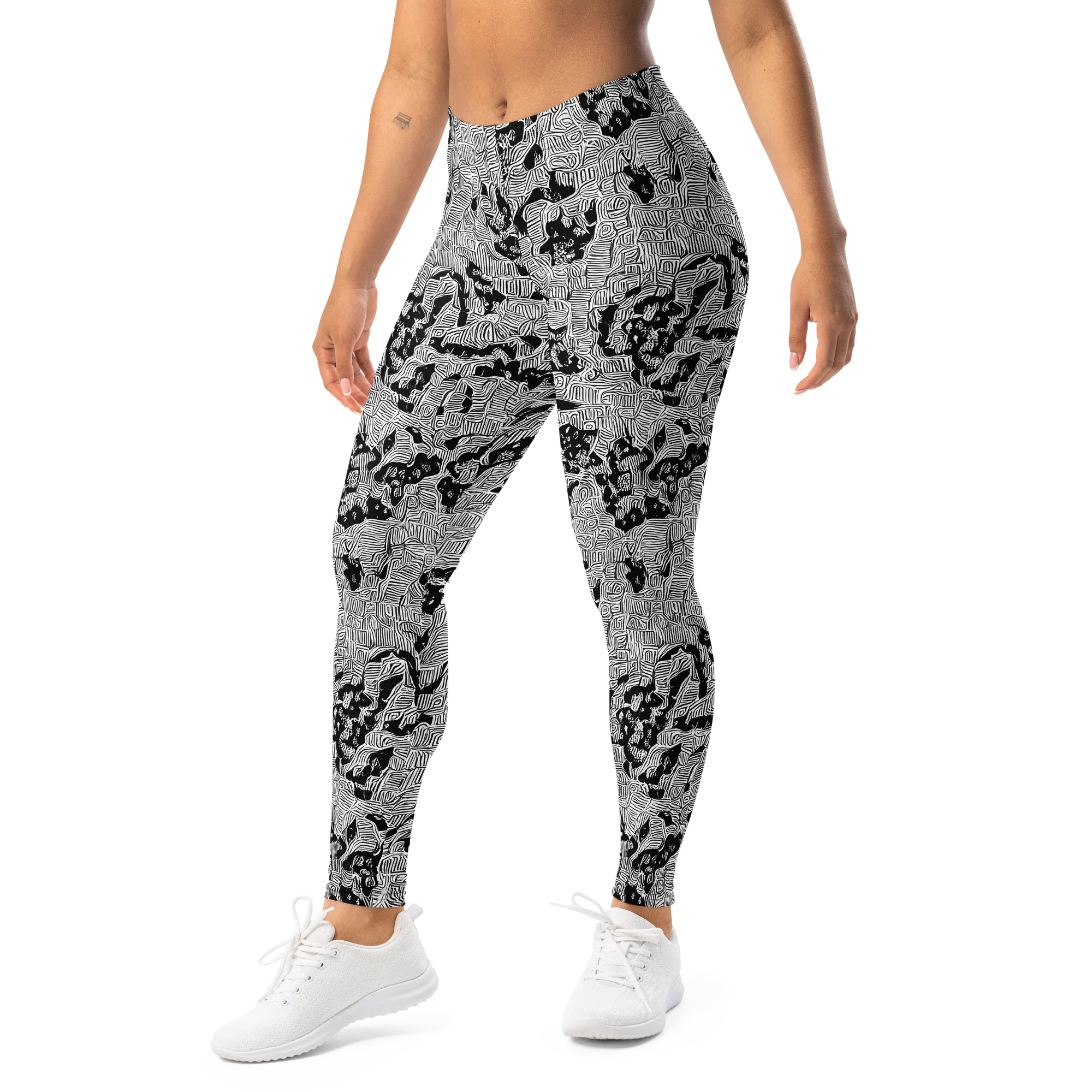 Nocturnal Whispers on Leggings — Left Front