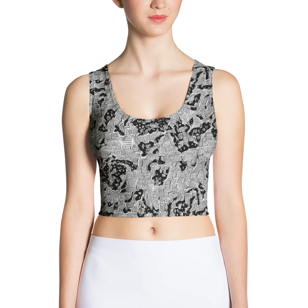 Nocturnal Whispers on Crop Top — Front