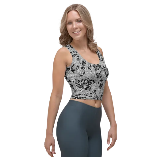 Nocturnal Whispers on a Crop Top