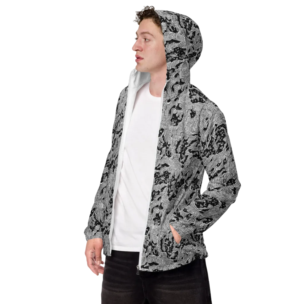 Nocturnal Whispers on Men's Windbreaker — Left Front
