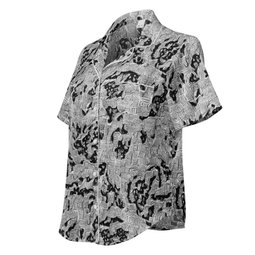 Nocturnal Whispers on a Women's Short Sleeve Pajama Top