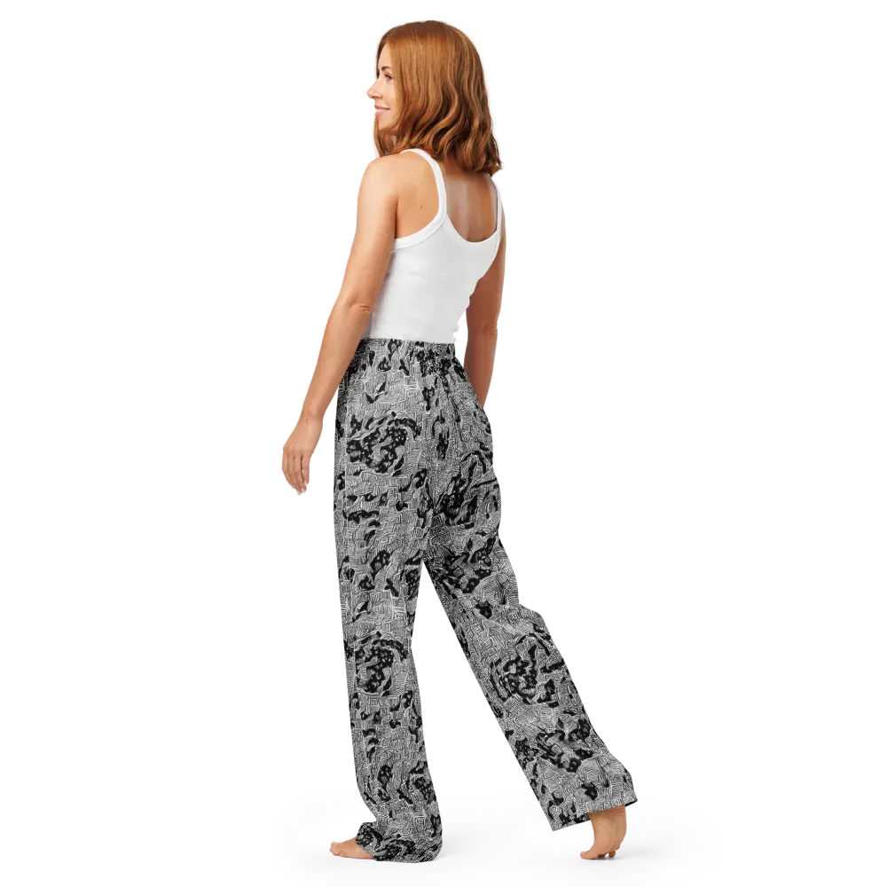 Nocturnal Whispers on Women's Pajama Pants — Back