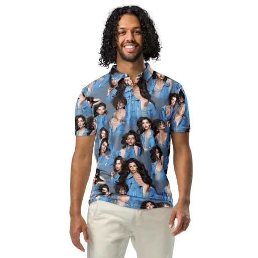 Denim Muse on a Men's Slim Fit Polo Shirt