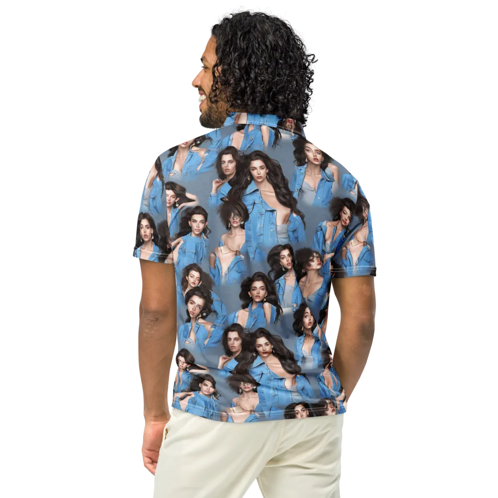 Denim Muse on Men's Slim Fit Polo Shirt — Back