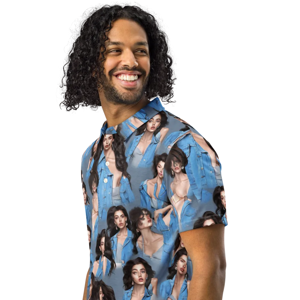 Denim Muse on Men's Slim Fit Polo Shirt — Left Front