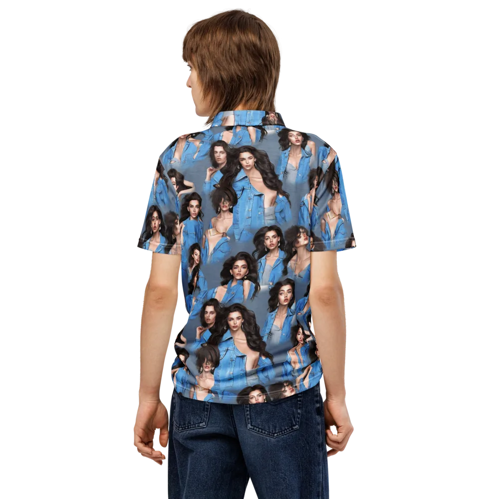 Denim Muse on Men's Slim Fit Polo Shirt — Back